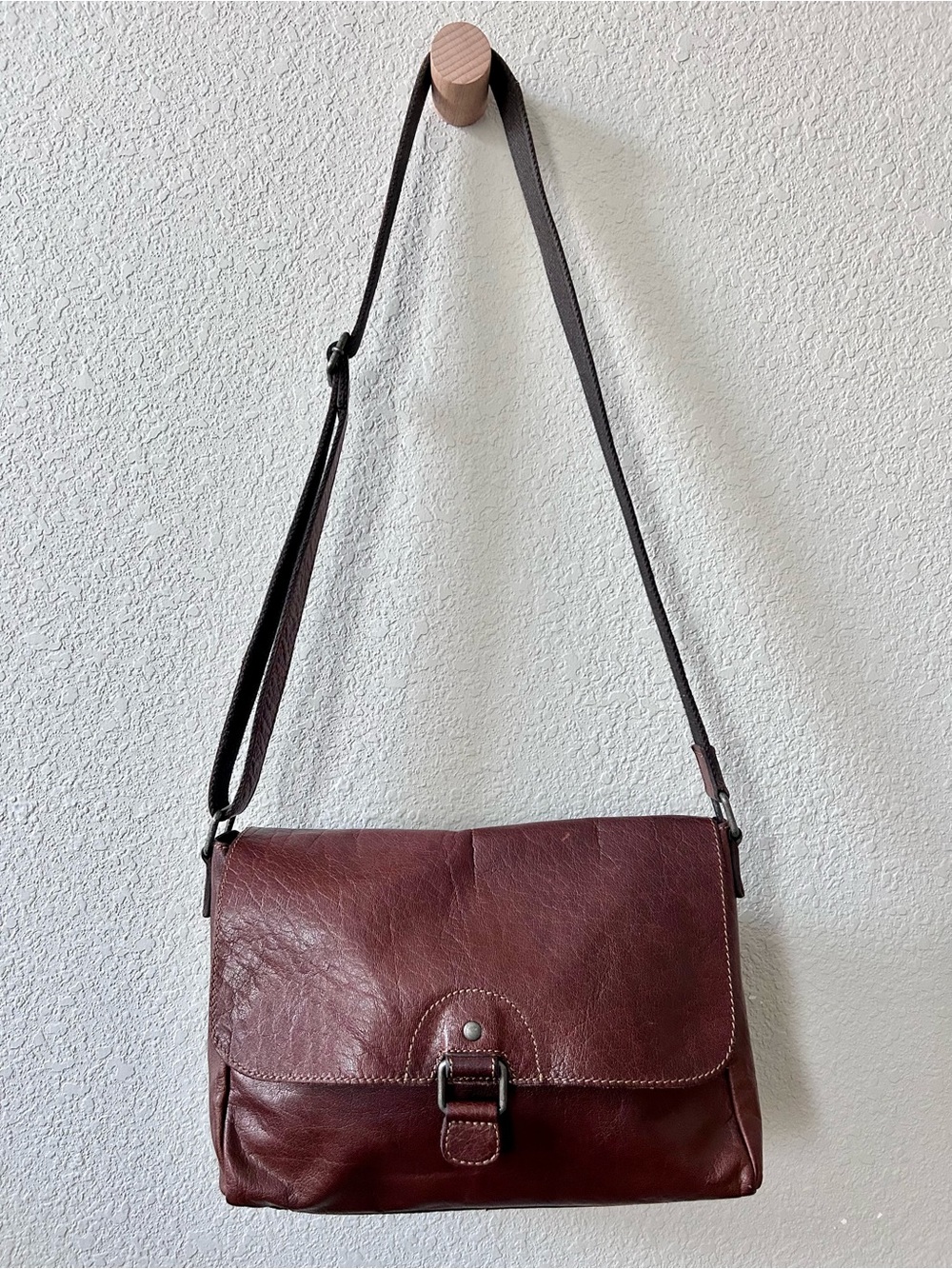 Jack Georges Brown Leather Crossbody Bag